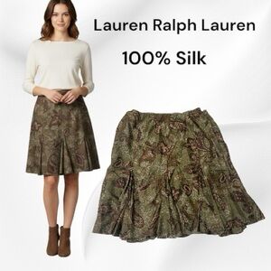 Lauren Ralph Lauren Silk Paisley Gidet Style Skirt Size 16W